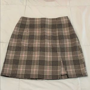 Plaid Skirt with slit